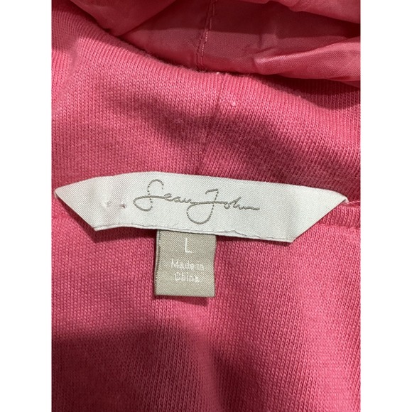 Sean John Hoodie Women's Size Large Pink Short Sleeve Full Zip Pockets EUC - Picture 3 of 11